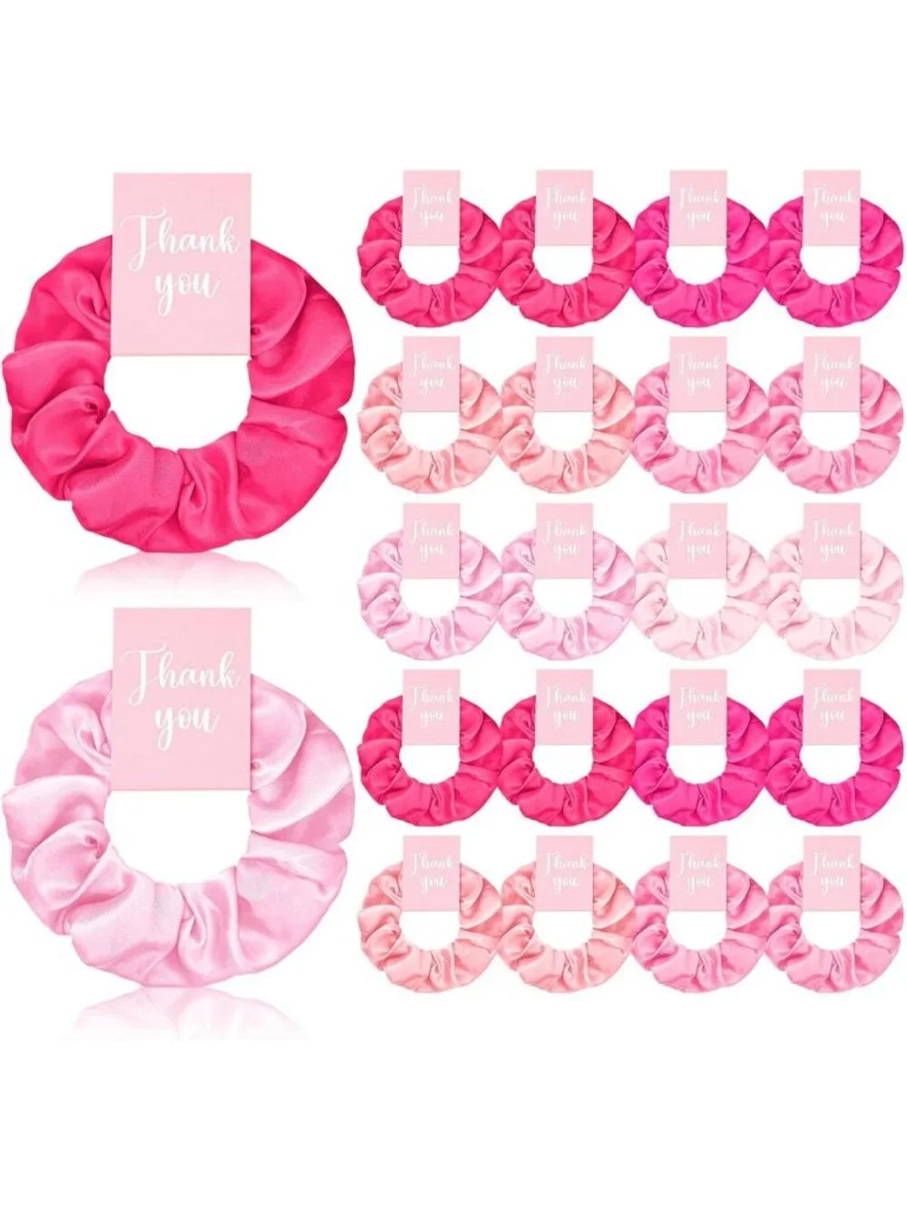 30 Pcs Pink Satin Scrunchies - Perfect Thank You Gifts for Nurses, Teachers